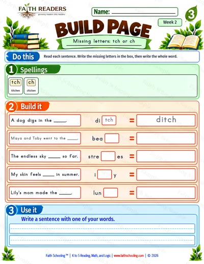 Grade 3 Phonics worksheet: Blends & Digraphs
